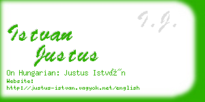 istvan justus business card